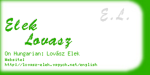 elek lovasz business card